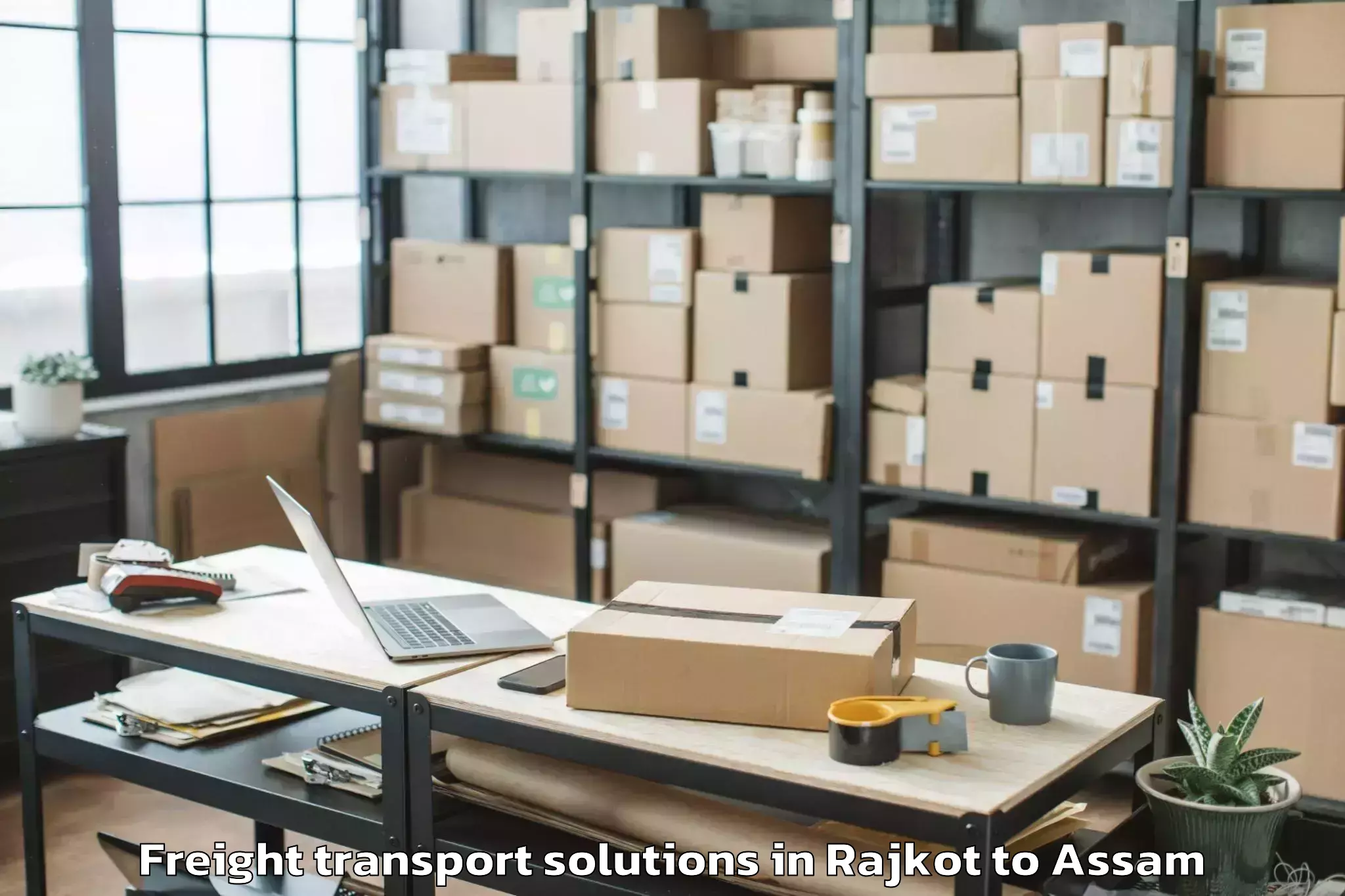 Top Rajkot to Sonapur Freight Transport Solutions Available